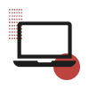 Invoice and computer screen icon representing recurring billing and online payments