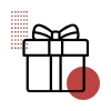Gift card and ribbon icon representing customer rewards and loyalty programs